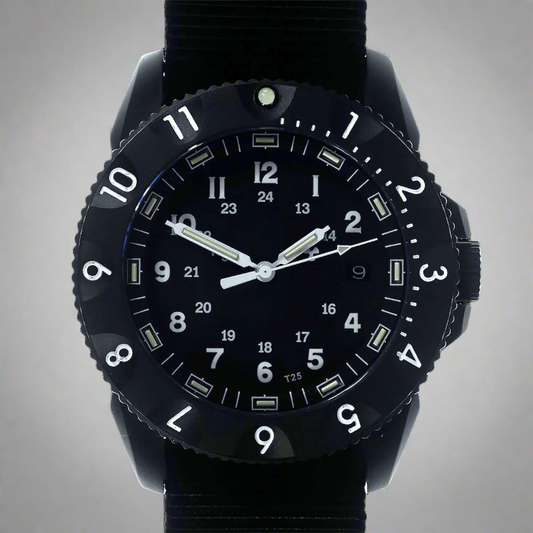 By Enoksen Tactical watch black front view of dial